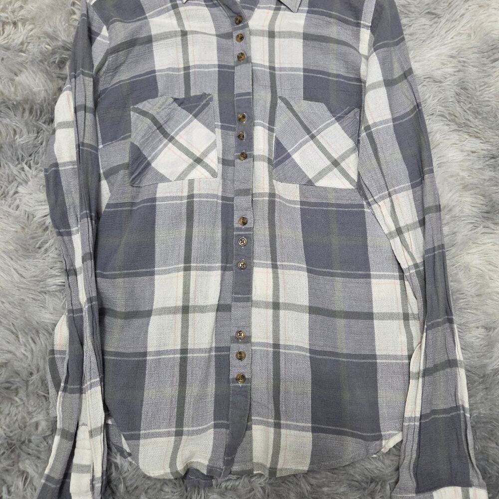 Maurices Woman's Long Sleeve Button Down Flannel Shirt size M